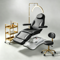 Fauteuil de soin esthétique rose à 4 moteurs chauffant et rotatif, table d'examen médical électrique, table de massage, lit de beauté pour extensions de cils