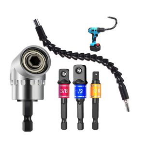 5 adet <span class=keywords><strong>Hex</strong></span> Shank matkap somun anahtarı Bit seti dahil olmak üzere esnek matkap ucu uzatma soketi adaptörü sağ açı matkap adaptörü - Product Image 2