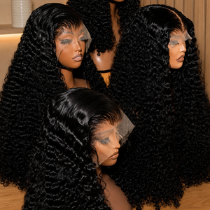 Glueless Lace Front <strong>Wigs</strong> 13X6 Hd Water Curl Bouncy 250% Pre Cut Pre Bleached Raw Vietnamese Wear Go for Black Women - Product Image 1