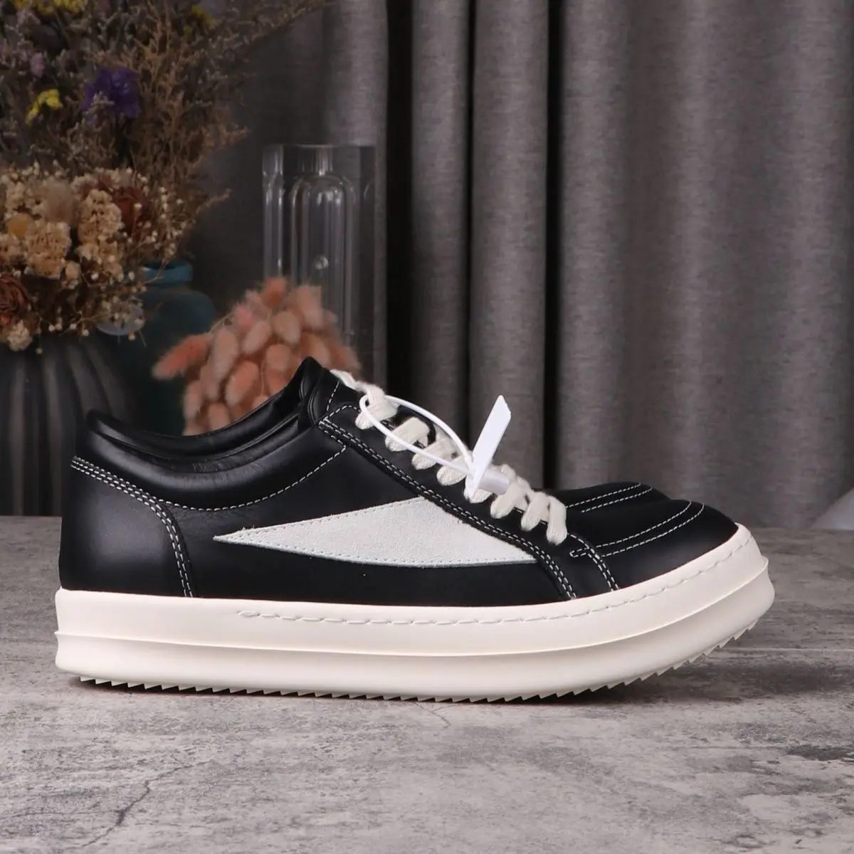 2023SS Rick EDFU GEOBASKET Low Top scarpe firmate di qualità originale Sneaker di lusso Canvas BootsR Owens