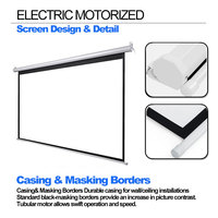 Écran de projection électrique mural/plafond en PVC blanc mat, 3D actif, 4K Ultra HD, compatible HDR, 16:9, 100 pouces