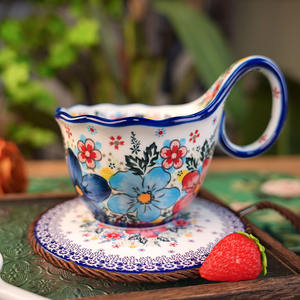 陶瓷手绘咖啡牛奶杯，适合家庭聚会、送礼、派对等场合，环保设计，大容量 - Product Image 1