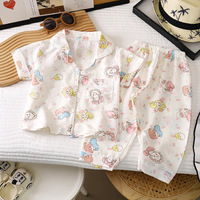 New Summer Kinder pyjamas Set Jungen Mädchen Kleidung Dünne Kurzarmhose Jersey Klimatisierte Baby kleidung
