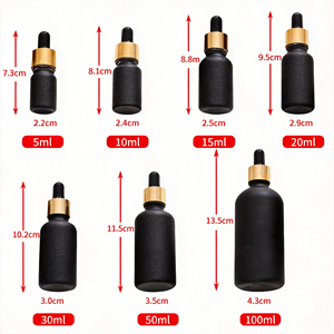 Flacon compte-gouttes en verre givré pour huiles essentielles de luxe, 4 oz, 2 oz, 1 oz, 1/2 oz, flacons ambrés pour teintures avec compte-gouttes - Product Image 4