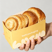 Caja de Embalaje Personalizada Estilo Ins para Llevar, Caja para Pasteles, Donuts, Galletas y Postres de Grado Alimenticio con Asa