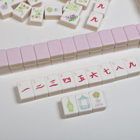 Table de Mahjong Américain de Luxe Shinvale en Acrylique Rose, Tuiles à Quatre Couches Couleurs Mixtes, Mini Format Voyage Portable, Emballage Personnalisé