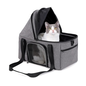 Erweiterbarer Großer Katzen- und Hundetransportbehälter Konvertierbar Zusammenklappbar mit Halboffener Kuppel Hunde- und Katzen-Autositz Haustier-Autositz - Product Image 1
