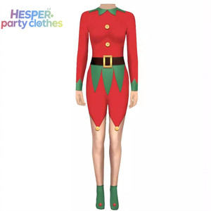 HESPER - Traje de Elfo Navideño Personalizable, Disfraz de Zentai, Body con Impresión Digital 3D, Nuevos Disfraces Navideños 2025 - Product Image 3
