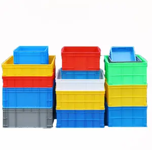 wholesale plastic large moving boxes hinged storage container nested and stacked storage boxes