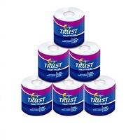 Papier toilette en rouleau jumbo, 1 pli, haute qualité, doux, écologique, soluble dans l'eau, vente en gros, lot de 6, 18 rouleaux familiaux