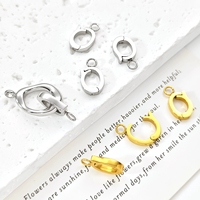 Fermoir universel ovale en acier inoxydable 316L poli de précision, plaqué or 18 carats sous vide, pour la création de bijoux DIY (bracelets de perles)