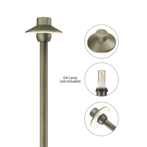 Lampes LED d'extérieur 12V basse tension <span class=keywords><strong>en</strong></span> laiton massif, design mini-chapeau, pour allées et chemins <span class=keywords><strong>de</strong></span> jardin - Product Image 1