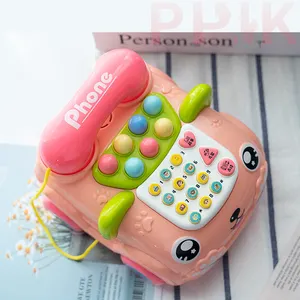 Kids early educational machine baby Cartoon telephone bell Pull line phone toys Cars