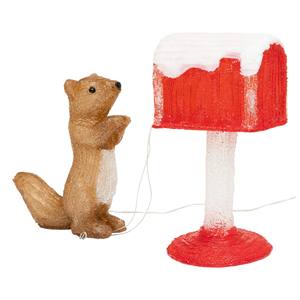 SQUIRREL WITH MAIL 30 LEDS BLANC FROID PANNEAU SOLAIRE 35X15X31CM - Product Image 1