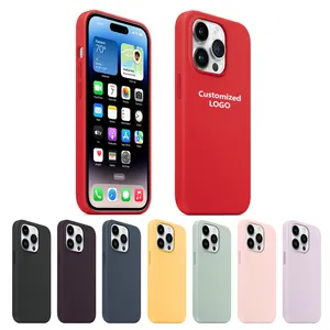 Chất Lượng Cao Chính Thức Cùng Ban Đầu Silicone Lỏng Bìa Biểu Tượng Tùy Chỉnh Điện Thoại Di Động Trường Hợp Đối Với iPhone X XR XS 11 12 13 14 Pro Max - Product Image 1