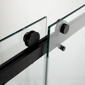 Réglable <span class=keywords><strong>60</strong></span> po. W X 58 po. Porte <span class=keywords><strong>de</strong></span> <span class=keywords><strong>douche</strong></span> <span class=keywords><strong>en</strong></span> <span class=keywords><strong>verre</strong></span> H sans cadre avec kit <span class=keywords><strong>de</strong></span> <span class=keywords><strong>douche</strong></span> noir complet et porte coulissante <span class=keywords><strong>en</strong></span> <span class=keywords><strong>verre</strong></span> - Product Image 3