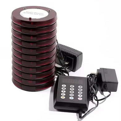 Hot Sale 10 Beepers with Touch Keypad Wireless Restaurant Pager System Customer Guest Paging for Church Hospital Food Court Bar