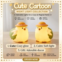 Veilleuse rechargeable en silicone avec capteur tactile, mini lampe de chevet LED personnalisable en forme d'animal pour enfants, promotion de vacances