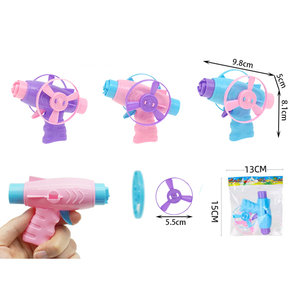 Nouveau design Pistolet gyroscopique de tir et de rotation en plastique avec 2 toupies, emballage individuel en sachet OPP, jouets - Product Image 1