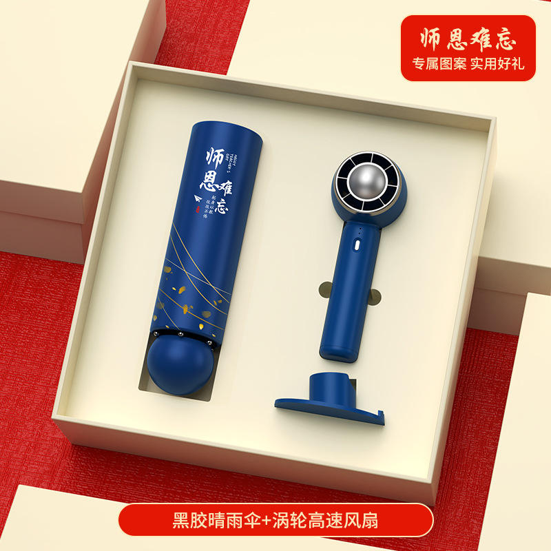 Miniature Blue Fan & Shi'en Umbrella Gift Box