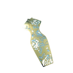 Hollow Out Metal <b>Bookmark</b> Cheongsam Design Gold 60mm Die Cutting <b>Bookmarks</b> For Books - Product Image 5