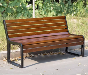 Banco largo de madera para exteriores banco de parque público asiento de Banco largo de madera de 3 plazas - Product Image 5