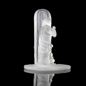 Estatua de Jesús artesanía Liuli vidrio para decoración del hogar Fengming fábrica al por mayor 0,9 kg embalaje de regalo BLANCO arte popular Cristal de <span class=keywords><strong>Murano</strong></span> - Product Image 4