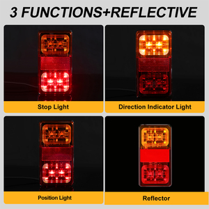 Feux arrière LED rectangulaires pour remorque, étanches IP67, 12V 24V, homologués ECE - Product Image 5