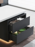 Table de salle à manger moderne en bois massif, légère, extensible, pour petite famille, avec rangement sous tiroir