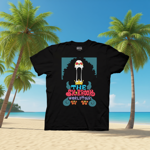 Camiseta Ripple Junction One Piece Brook World Tour para adultos, color negro, con licencia oficial, estampada, informal, con cuello redondo y manga corta - Product Image 2