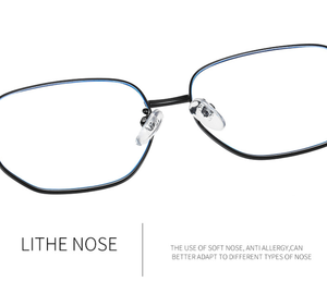 Fashionable Korean Style Anti-Blue Light Full-Rim Geometric Pattern Glasses <strong>Frame</strong> for <strong>Square</strong> Face Shape Unisex Slim Design - Product Image 4