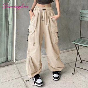 Pantaloni <span class=keywords><strong>Cargo</strong></span> Autunnali Popolari in Poliestere/Cotone Traspirante, Stile Vintage alla Moda, Larghi, Streetwear, da Palestra, con Chiusura Elastica in Vita, Modello Paracadute - Product Image 2