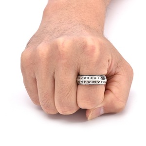 Viking Rune <b>Spinner</b> <b>Ring</b> Glow in The Dark Norse Luminous Rotating Band, Vintage Nordic Amulet Titanium Steel Fidget <b>Ring</b> - Product Image 6