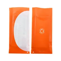 Sacs en plastique plats écologiques recyclés en PE CPE, orange et blanc, couleurs personnalisées pour l'emballage d'accessoires électroniques de téléphones portables