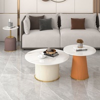 Table basse en marbre massif pour salon, table à thé moderne nordique, support à thé de luxe léger, ambiance contemporaine haut de gamme