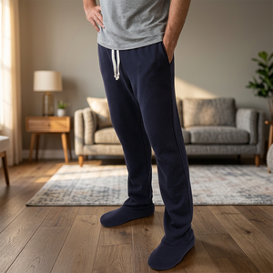 Pantalon de survêtement unisexe pour homme, 100% coton, doublure sherpa, 380g, taille élastique, coupe mi-haute, respirant, hiver, personnalisable avec logo, pour le sport et la détente - Product Image 3