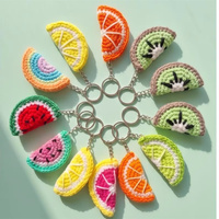 Handgemaakte gehaakte sleutelhanger pluche breiwerk gehaakt fruit watermeloen tas hanger gehaakt fruit speelgoed sleutelhanger op maat gemaakte gehaakte sleutelhanger