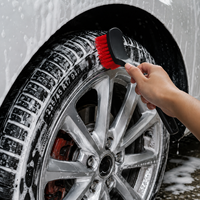 Kit de brosses de nettoyage automobile 4 pièces pour jantes, intérieur, extérieur, pneus, aérateurs et tapis