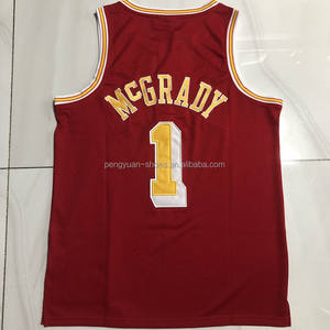 Houston Tracy mcgrady'ye gemi hazır kırmızı en kaliteli nakış basketbol forması - Product Image 1