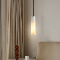Lustre suspendu LED en albâtre moderne pour salon, chambre à coucher, éclairage à tête unique, luminaires de luxe en marbre