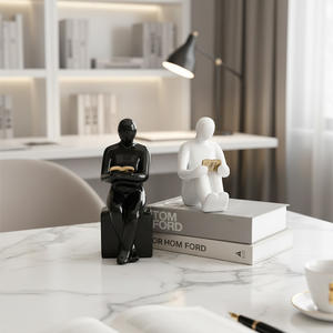 Sculpture de lecteur en céramique, serre-livres décoratif, artisanat personnalisé, décoration pour la maison, le bureau et le salon, cadeau, directement de l'usine - Product Image 3