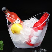 Seau à glace en plastique LED, pour Bar à Champagne, bière, plastique acrylique
