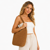 Sac fourre-tout d'été en paille tressée fait main, style plage, avec LOGO personnalisé, grande capacité, pour les vacances