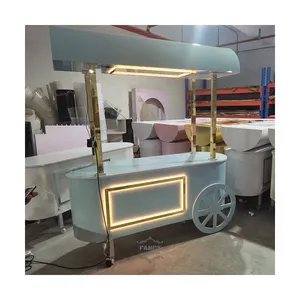 Food and Beverage Carrier Dessert Trolley Candy Cart With Light for Baby Shower Party Wedding Events