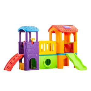 Parco giochi all'aperto/al coperto asilo nido in plastica parco giochi al coperto Hdpe, casetta di plastica per bambini scivolo/scivolo combinato