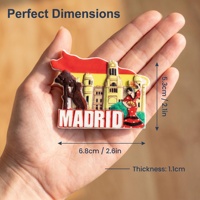Imán de Resina Impermeable con Diseño de Arte Folclórico Personalizado, Estatua de Oso, Recuerdo de Viaje de Madrid, España, Atractivo Adorno para el Refrigerador del Hogar