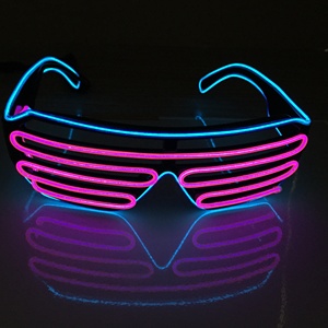 Gafas de moda con cable <span class=keywords><strong>EL</strong></span>, lentes de doble Color con obturador LED para fiestas, luminosas, para <span class=keywords><strong>EL</strong></span> <span class=keywords><strong>Bar</strong></span> nocturno - Product Image 1