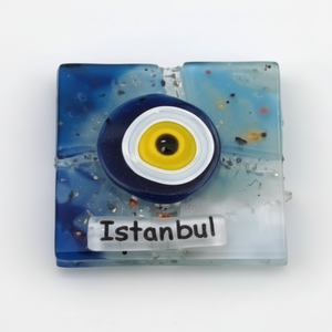 Imán de ojos malvados de vidrio de 5x5 cm para decoración del hogar - Product Image 1