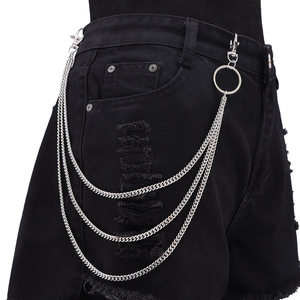 โซ่คาดเอวฮิปฮอปเมทัลสามชั้น โลหะผสมสังกะสี โซ่คล้องกางเกง สไตล์พังก์แฟชั่น เครื่องประดับสำหรับใส่ทุกวัน - Product Image 5