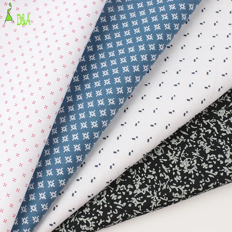 Wholesale custom printed shirt poplin 100% cotton fabrics for clothing textile